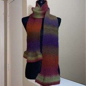Beautiful Autumn Colors Hand-Knit Scarf